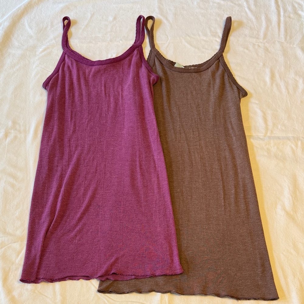 Nordstrom Brass Plum Women's Tank Tops - Set of Two Purple and Brown